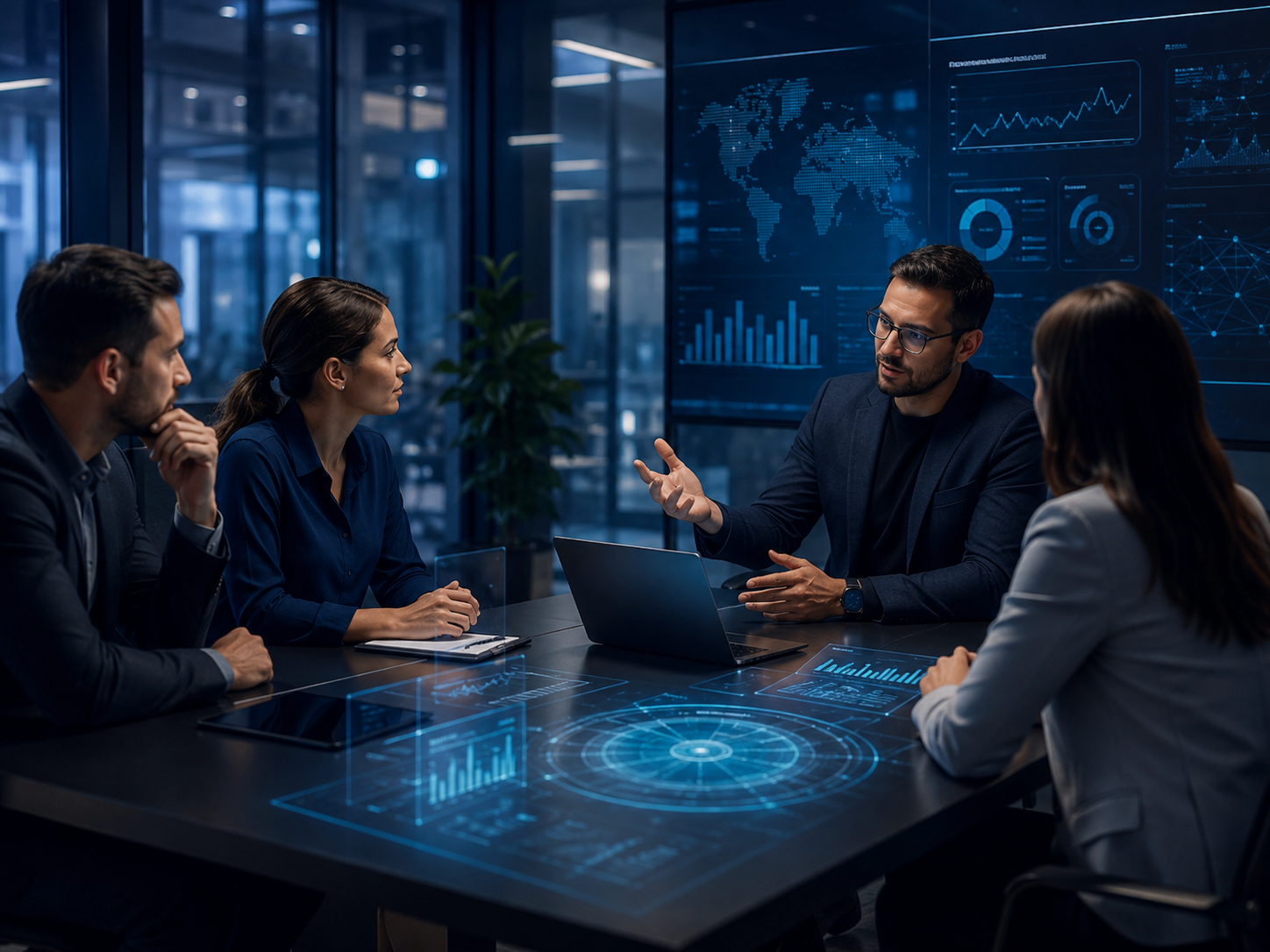 Equipe da JLA em reunião estratégica de tecnologia